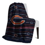 chicago bears striped pattern blue blanket best selling