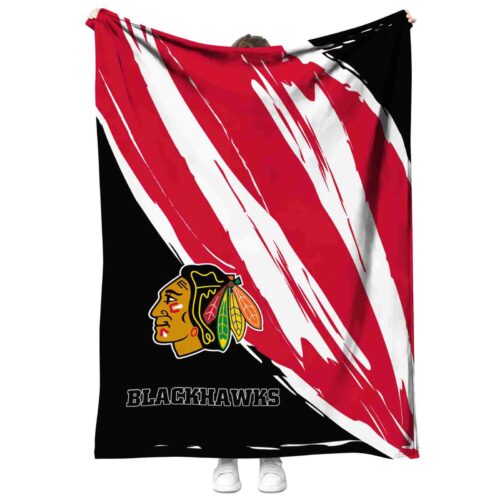 chicago blackhawks brushstrokes red white blanket best selling