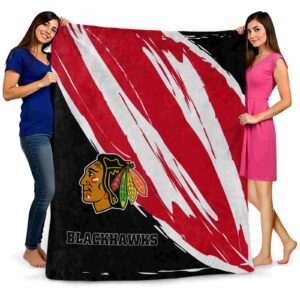 chicago blackhawks brushstrokes red white blanket fashion forward