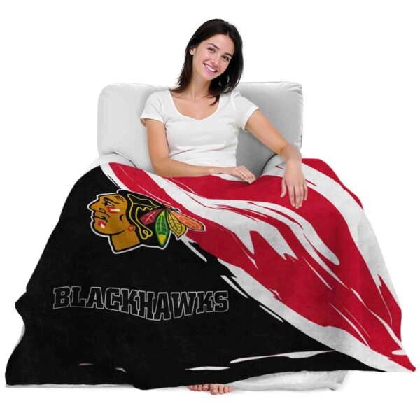 chicago blackhawks brushstrokes red white blanket latest model