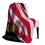 chicago blackhawks brushstrokes red white blanket top rated