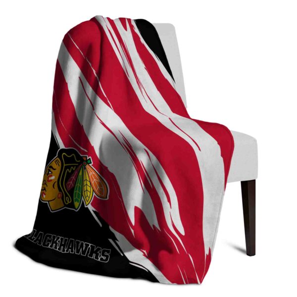chicago blackhawks brushstrokes red white blanket top rated