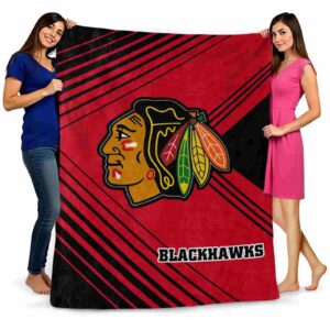 chicago blackhawks diagonal stripes red blanket fashion forward