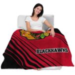 chicago blackhawks diagonal stripes red blanket best selling