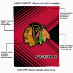 chicago blackhawks diagonal stripes red blanket best selling