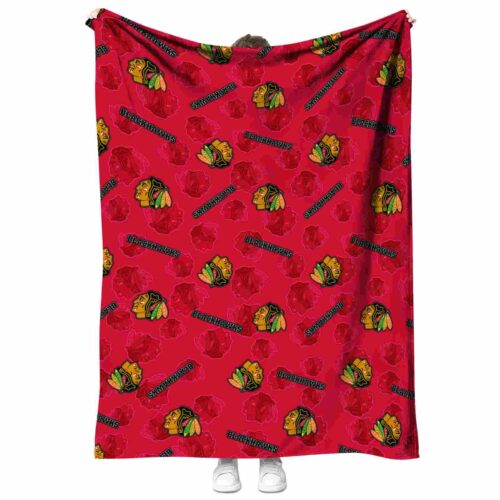 chicago blackhawks diehard fans red blanket best selling