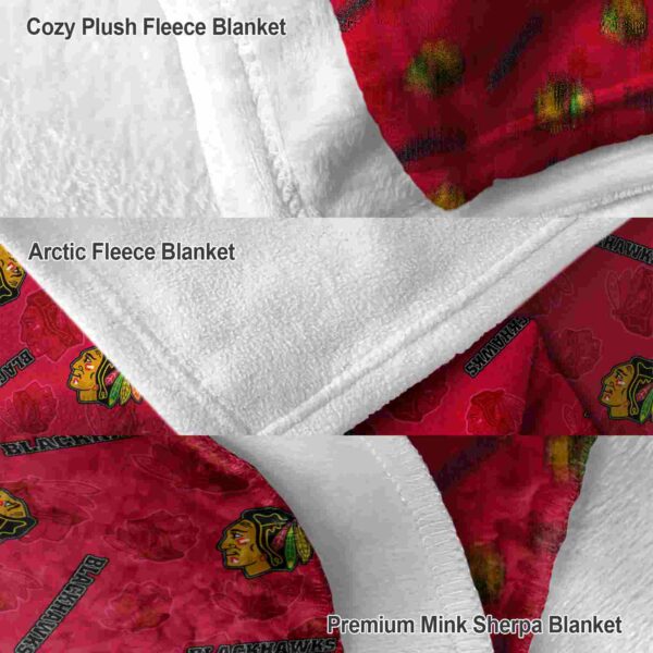 chicago blackhawks diehard fans red blanket premium grade