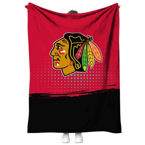 chicago blackhawks gradient dots red blanket best selling