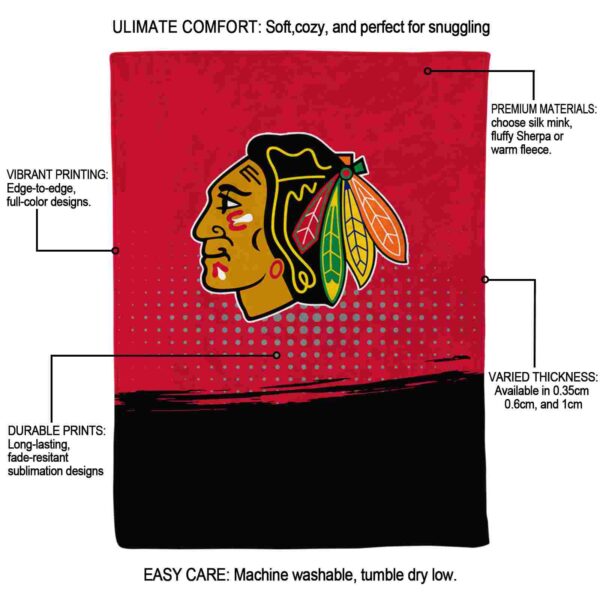 chicago blackhawks gradient dots red blanket new arrival