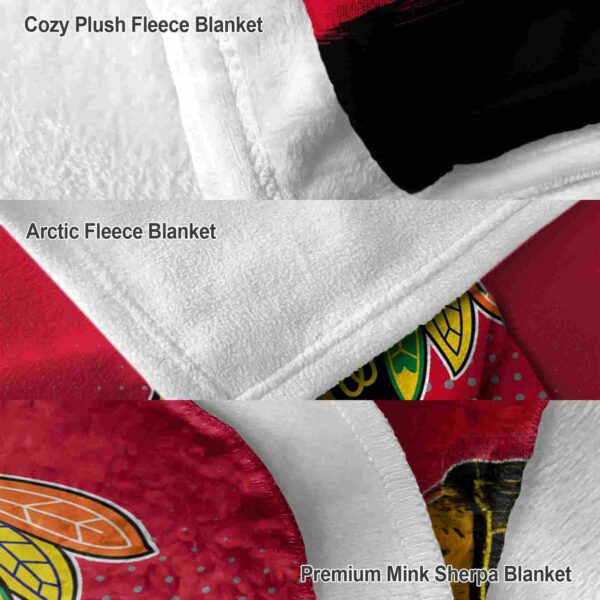 chicago blackhawks gradient dots red blanket premium grade