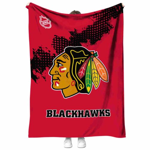 chicago blackhawks grunge texture red blanket best selling