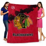 chicago blackhawks grunge texture red blanket best selling