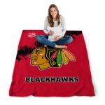 chicago blackhawks grunge texture red blanket best selling