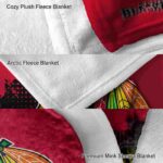 chicago blackhawks grunge texture red blanket best selling