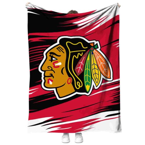 chicago blackhawks paint streaks red white blanket best selling