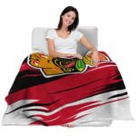 chicago blackhawks paint streaks red white blanket best selling