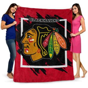 chicago blackhawks splatter effect red blanket fashion forward