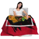 chicago blackhawks splatter effect red blanket latest model