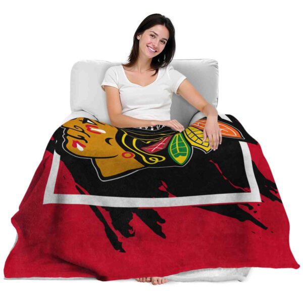 chicago blackhawks splatter effect red blanket latest model