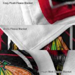 chicago blackhawks splatter effect red blanket premium grade