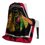 chicago blackhawks splatter effect red blanket top rated