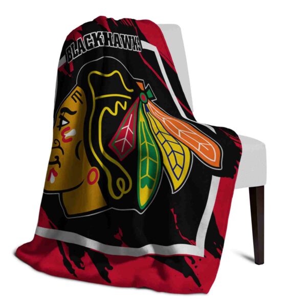 chicago blackhawks splatter effect red blanket top rated