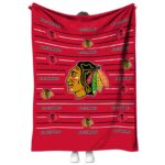 chicago blackhawks striped pattern red blanket best selling