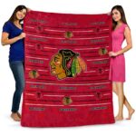 chicago blackhawks striped pattern red blanket best selling