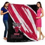 chicago bulls brushstrokes red white blanket best selling