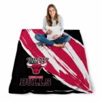 chicago bulls brushstrokes red white blanket best selling