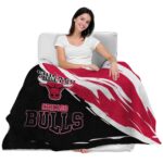 chicago bulls brushstrokes red white blanket best selling