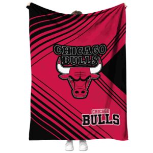 chicago bulls diagonal stripes red blanket best selling