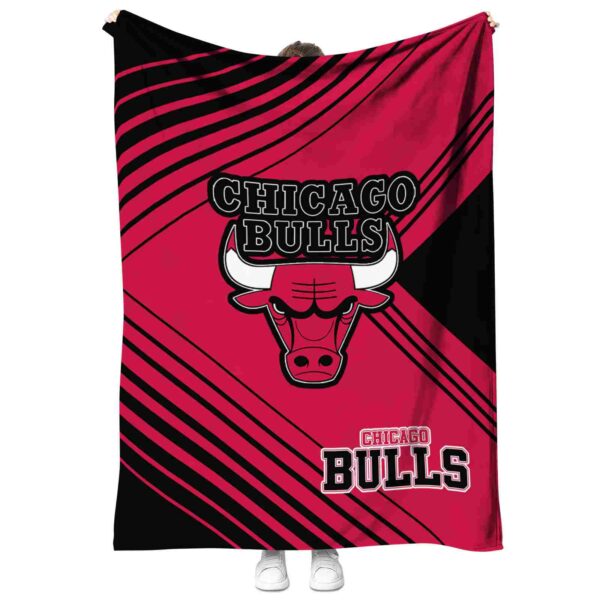 chicago bulls diagonal stripes red blanket best selling