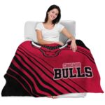 chicago bulls diagonal stripes red blanket latest model
