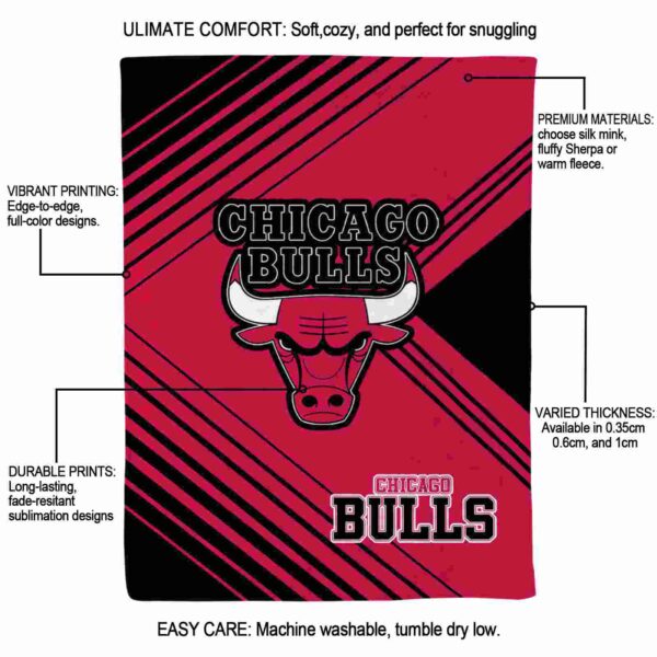 chicago bulls diagonal stripes red blanket new arrival