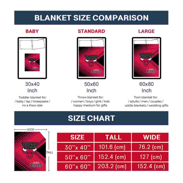 chicago bulls diagonal stripes red blanket trendy
