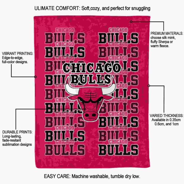 chicago bulls fan pride red blanket new arrival