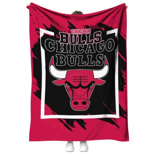 chicago bulls splatter effect red blanket best selling