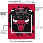chicago bulls splatter effect red blanket new arrival