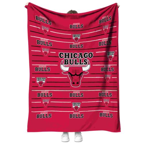 chicago bulls striped pattern red blanket best selling