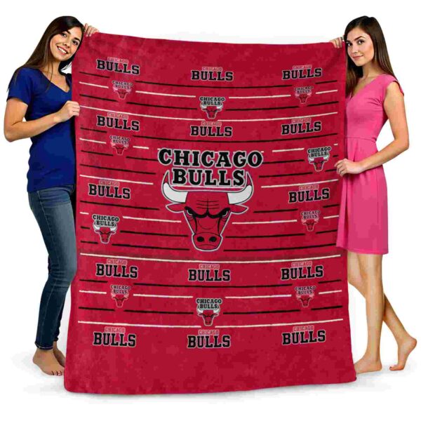 chicago bulls striped pattern red blanket fashion forward