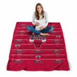 chicago bulls striped pattern red blanket high quality