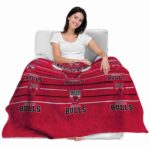 chicago bulls striped pattern red blanket latest model