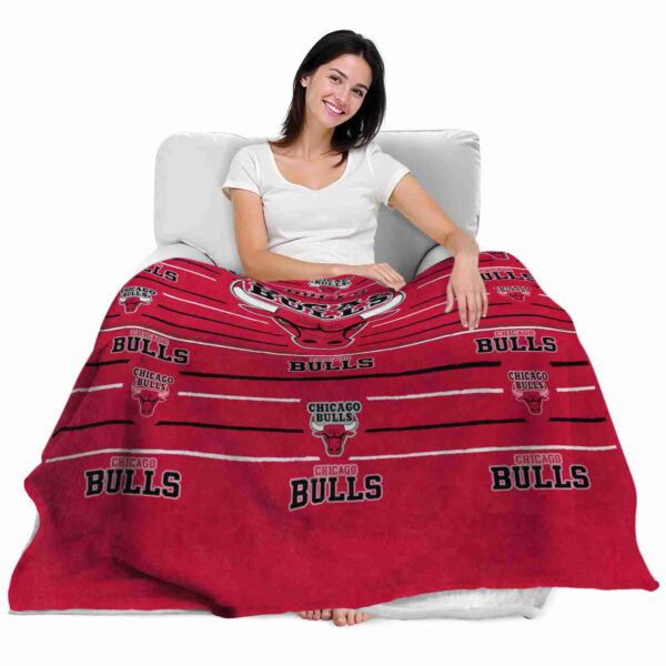 chicago bulls striped pattern red blanket latest model