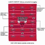 chicago bulls striped pattern red blanket new arrival
