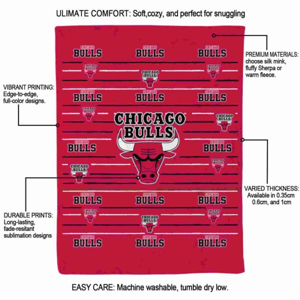 chicago bulls striped pattern red blanket new arrival