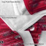 chicago bulls striped pattern red blanket premium grade