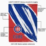 chicago cubs brushstrokes blue white blanket best selling