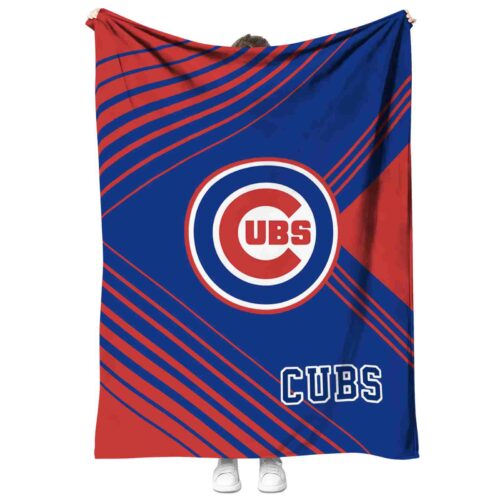 chicago cubs diagonal stripes blue blanket best selling