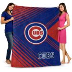 chicago cubs diagonal stripes blue blanket best selling